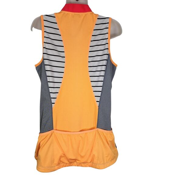 Mondetta Cycling Shirt Women Large Bike Striped Half Zip Bottle Pockets Athletic - Picture 2 of 15